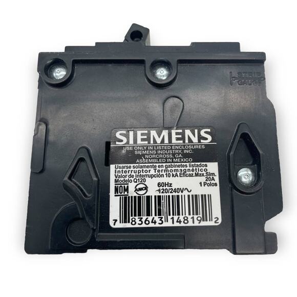 Siemens Q120 20 Amp Single Pole Circuit Breaker Type QP 120/240V Used - Picture 2 of 3